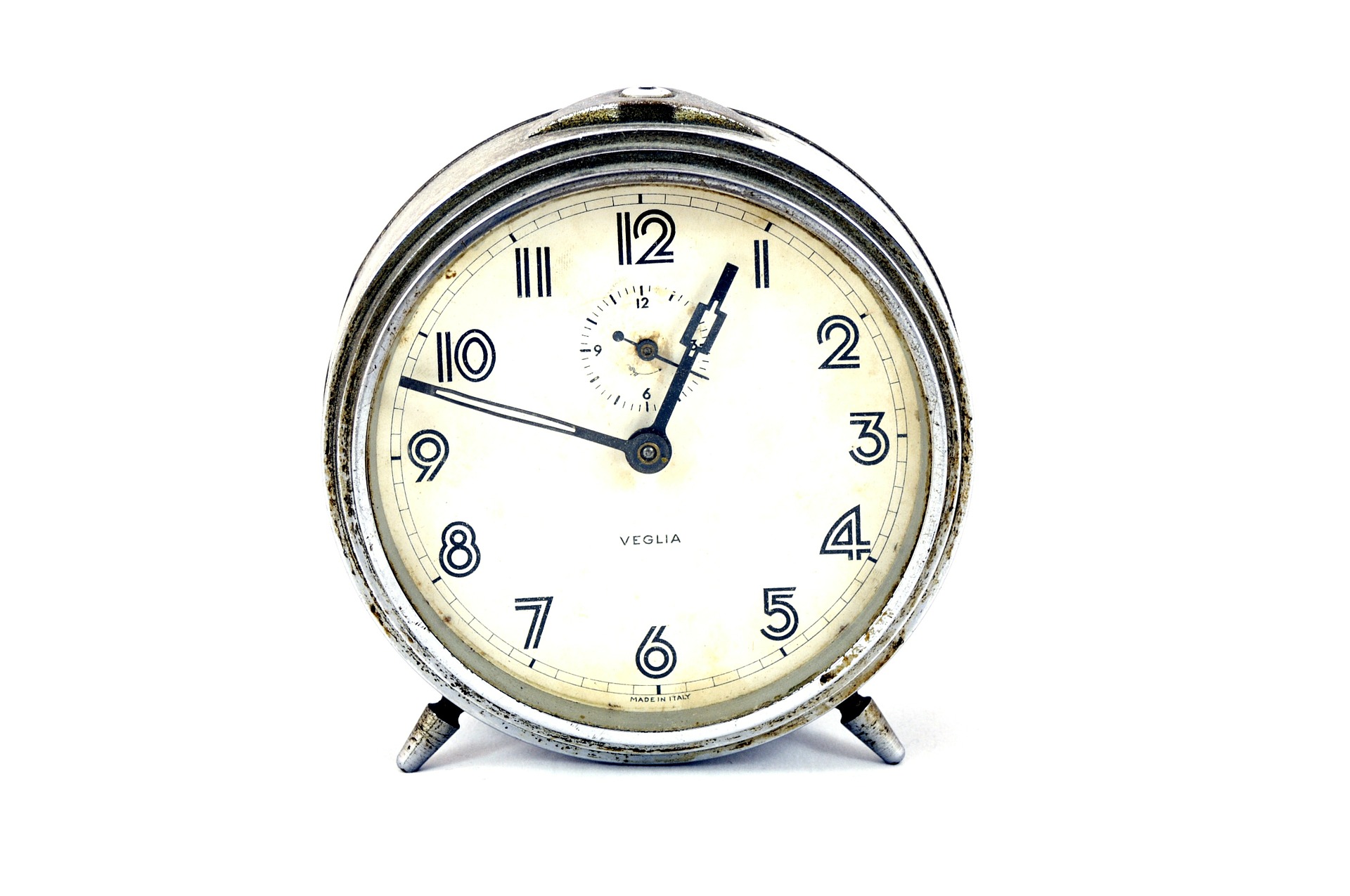 A table clock depicting our routine daily  work schedule